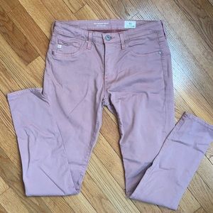AG Super Skinny Legging Ankle in Dusty Pink.